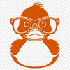 Quacky Fashionista A cartoon duck wearing glasses, designed as vector art.