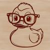 Quacky Character Clip Art An illustrated duck with spectacles, created as a digital clip art image.