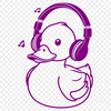 Vector Duck Illustration with Headphones A simple vector illustration of a duck with headphones on its head.