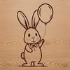 Easter Bunny Illustration in Vector Shapes A standing rabbit figure made from flat vector shapes.