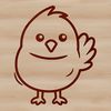 Adorable Chick on the Farm A simple line drawing illustration of a cute chick standing on farm land.
