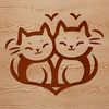 A simple vector illustration of a cat's head with detailed features.