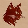 A digital vector illustration of a cat's head with detailed features.