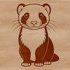 Ferret Silhouette Pet Animal Graphic A small mammal with a slender body and long neck, often kept as a pet.