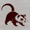 Cute Ferret Silhouette for Crafting A small mammal with a slender body and long fur, commonly kept as a domestic pet.