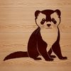 Free Ferret Cutting File Download Vector art illustration of a ferret suitable for cutting machines like Cricut or laser engraving.