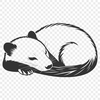 Sleeping Furry Friend Vector Art A close-up illustration of a ferret sleeping peacefully.