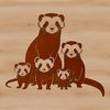 Cute Ferret Silhouette Outline A high-quality vector illustration of a ferret in outline form, suitable for commercial or personal use.