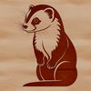 A detailed vector illustration of a ferret's head in profile, suitable for commercial or personal use.