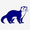 A cartoon illustration of a ferret in a simple silhouette style.