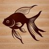 Small Fish Illustration SVG Design Vector graphic of a small goldfish with vibrant orange and white colors.