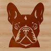 Distinctive Canine Face Illustration A close-up illustration of a French Bulldog's head, featuring distinctive facial features.