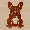 Cute Sitting Dog Vector Graphics A cartoon-style illustration of a French Bulldog sitting on its haunches, suitable as clip art for various design projects.
