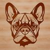 Stylized French Dog Illustration A stylized illustration of a French Bulldog's head, suitable for vector graphics and digital design.