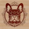 French Bulldog Portrait Design An SVG vector design of a French Bulldog, suitable for personal or commercial use in various digital formats.