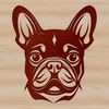 A vector graphic representation of a French Bulldog breed.