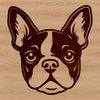 French Bulldog Silhouette Profile A profile view of a French Bulldog's head, with a flat face and adorable wrinkles.