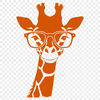Tall Safari Companion with Spectacles A tall, even-toed ungulate animal with a distinctive coat pattern and long neck, wearing glasses for a humorous effect.