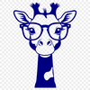 Cute Giraffe Character SVG Graphic A whimsical giraffe character wearing glasses in a playful illustration.