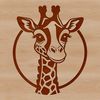 An illustration of a tall, even-toed ungulate with long neck and legs.