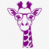 Giraffe Silhouette with Eyewear A realistic illustration of a giraffe wearing glasses, suitable for various digital applications.