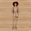 A vector illustration of a young female figure, suitable for graphic design projects.