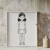 Young Female Silhouette Vector Graphic A young girl silhouette designed as a vector graphic.