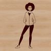 A young female character created as a vector graphic, suitable for commercial and personal projects.