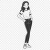 Adorable Young Girl Vector Image Download A young girl illustration created in SVG format, suitable for cutting machines and vector art projects.