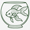 Cute Pet Fish Outline Vector An outline drawing of a typical pet goldfish for design and crafting purposes.