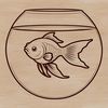 Vibrant Goldfish in Glass Bowl Illustration A colorful goldfish swimming in a transparent fish bowl, suitable for vector design and digital art.