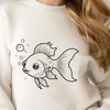Colorful Fish Designs A simple illustration of a goldfish in various poses.