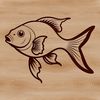 Simple Goldfish Design Vector A digital illustration of a goldfish in a simple design style, suitable for various uses.