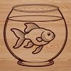 Fish Bowl Companion SVG Design A colorful illustration of a goldfish in a fish bowl.