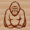 Adorable Gorilla Illustration A simple line drawing of a cute gorilla sitting on the ground.