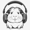 Whiskered Graphic Design Asset A small furry rodent with large ears, represented as a digital illustration for graphic design and craft projects.