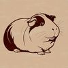 Whimsical Guinea Pet Graphics Illustrated Guinea Pig SVG graphic designed for cutting machines or laser cutters.