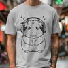 SVG Guinea Pig Design for Crafting A cartoon guinea pig wearing headphones, suitable for digital designs and crafting projects.