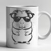 Cute Guinea Pig in Cool Shades A cartoon guinea pig wearing trendy sunglasses, suitable for digital craft projects.