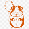 A cute illustration of a guinea pig sitting on a balloon, suitable for personal or commercial projects.