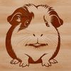Vector Graphic Guinea Pig Face A close-up illustration of a guinea pig's face with distinctive features.