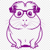 Cute Guinea Pig Wearing Glasses Vector Art Illustrative representation of a guinea pig wearing glasses, suitable for use as vector art in various design projects.