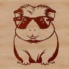 Cuteness Overload SVG Design A guinea pig wearing trendy sunglasses and looking friendly.