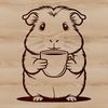 Domestic Guinea Pig Graphics A cute guinea pig standing on its hind legs in a domestic setting, suitable for personal or commercial design projects.