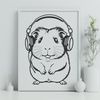 Cute Guinea Pig Illustration for Vector Designs A digital illustration of a guinea pig suitable for vector art and clip art designs.