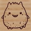 Friendly Cartoon Creature Design A cartoon monster character with a friendly expression, created as a vector design.