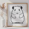 A detailed illustration of a small mammal, commonly kept as a pet.