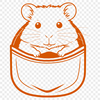 Whiskered Friend SVG Clip Art A cute, furry hamster sitting in its cage, suitable for vector art designs and craft projects.