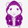 A small, cute hamster wearing a hooded sweater in a digital vector format.