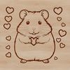 Cute Hamster in Love Hearts Border A digital illustration of a cute hamster surrounded by love hearts, suitable for various purposes.